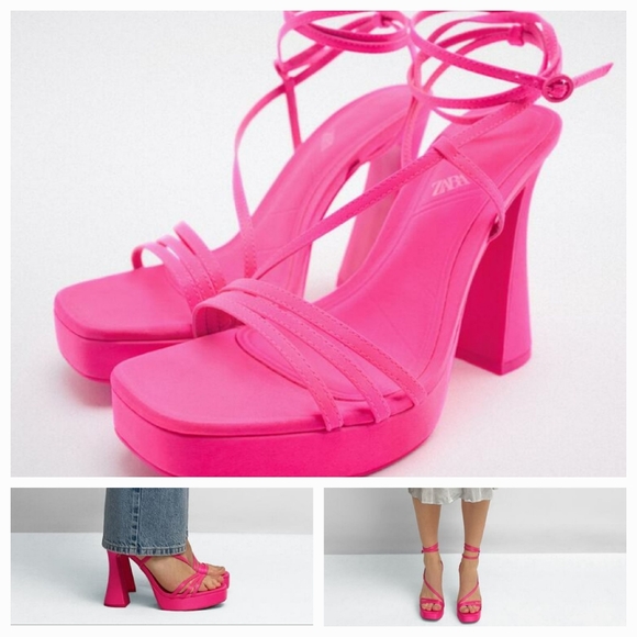 Zara Shoes - Zara Pink Strappy Pumps